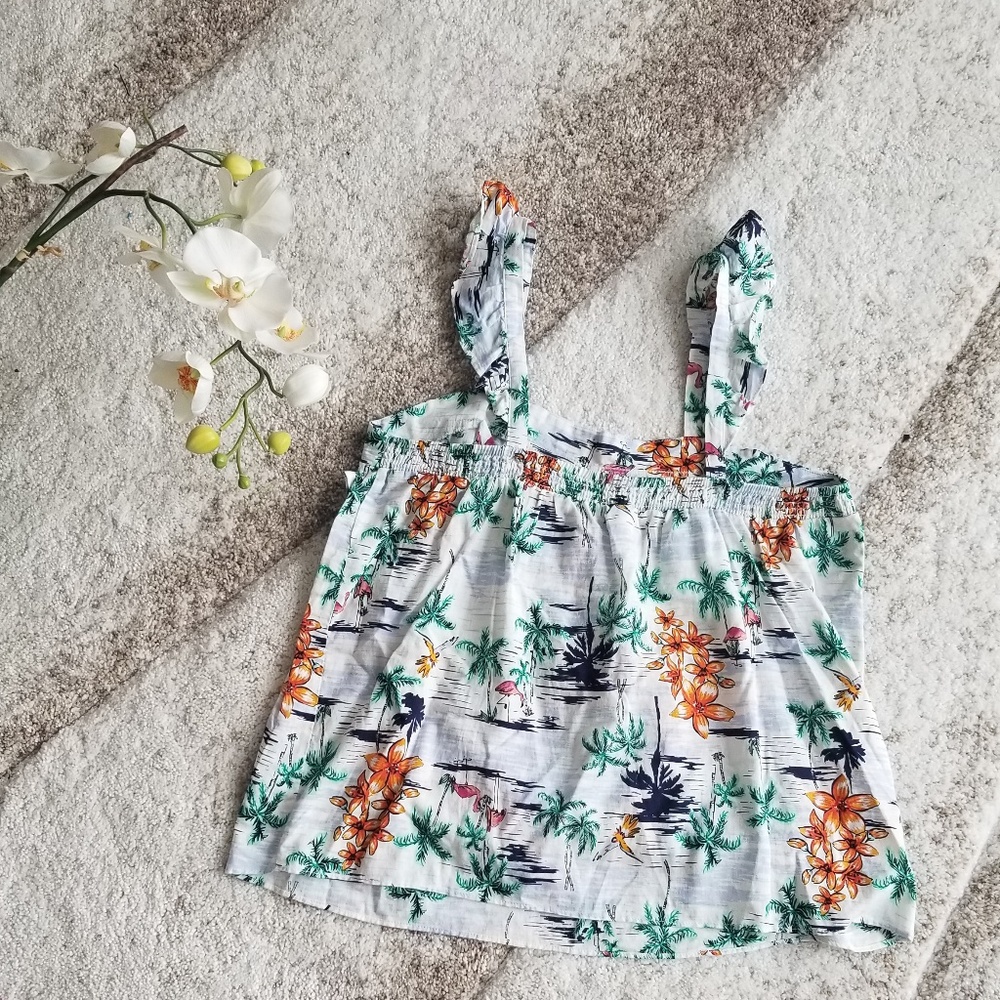 Nwt beach print ruffle spaghetti strap top Women's - Picture 7 of 7